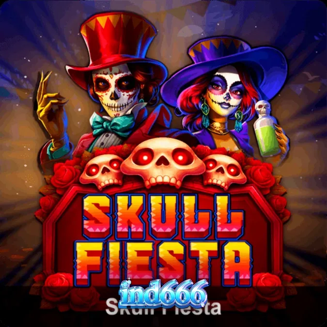 Tampilan visual slot Skull Fiesta dengan tema Day of the Dead